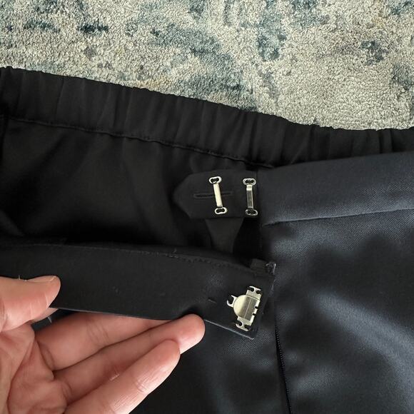 St. John Evening Pants Women 14 Black Wide Leg Elegant Career Minimalist Luxury - Picture 5 of 6